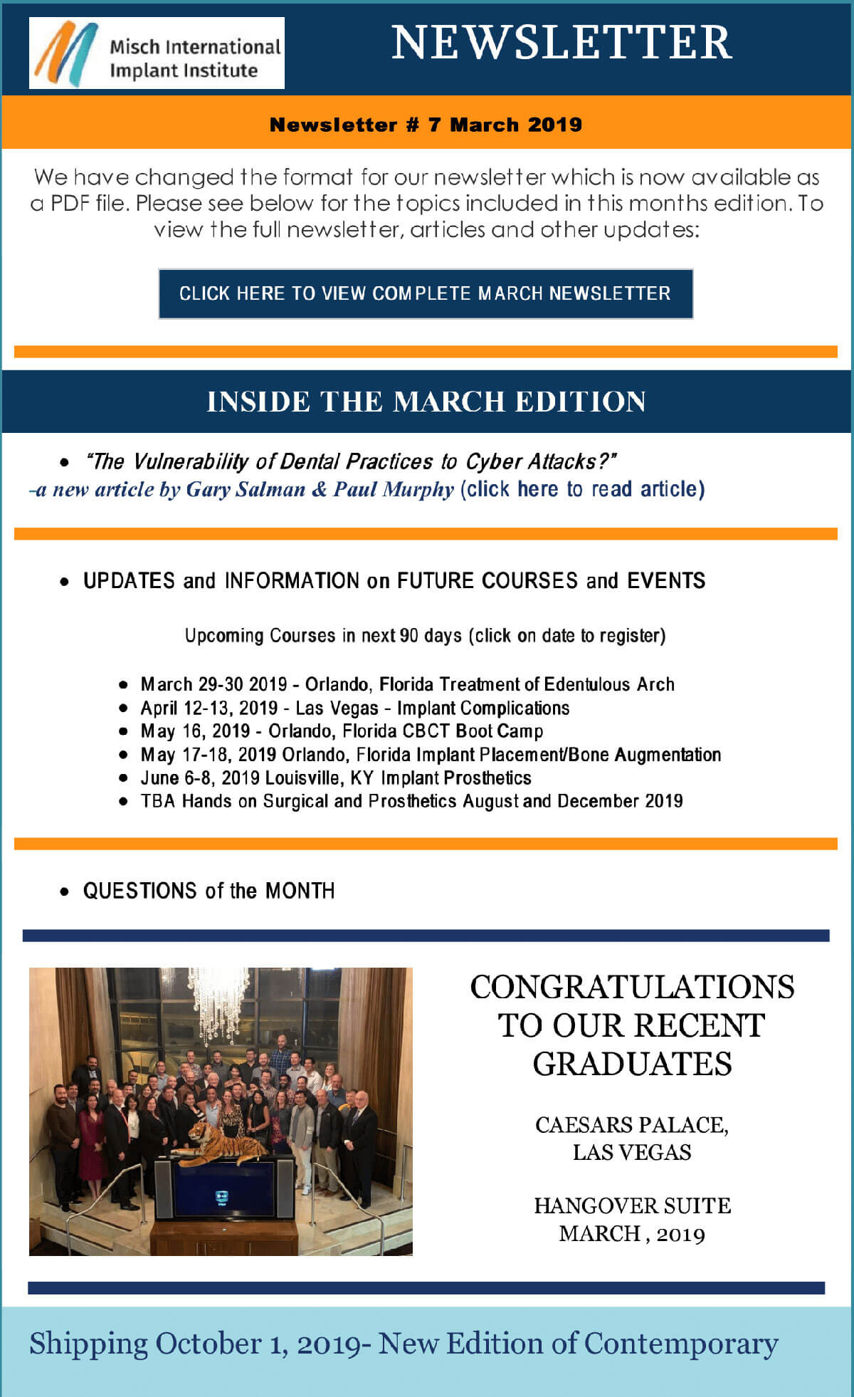 2019 March Newsletter